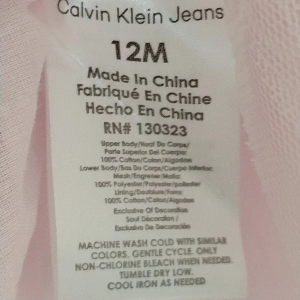 NWT Calvin Klein Baby Pink/Floral Dress Size 12M